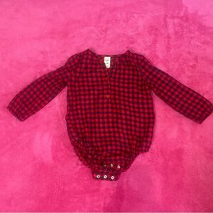 H&M Red and Black Checkered Kids Bodysuit